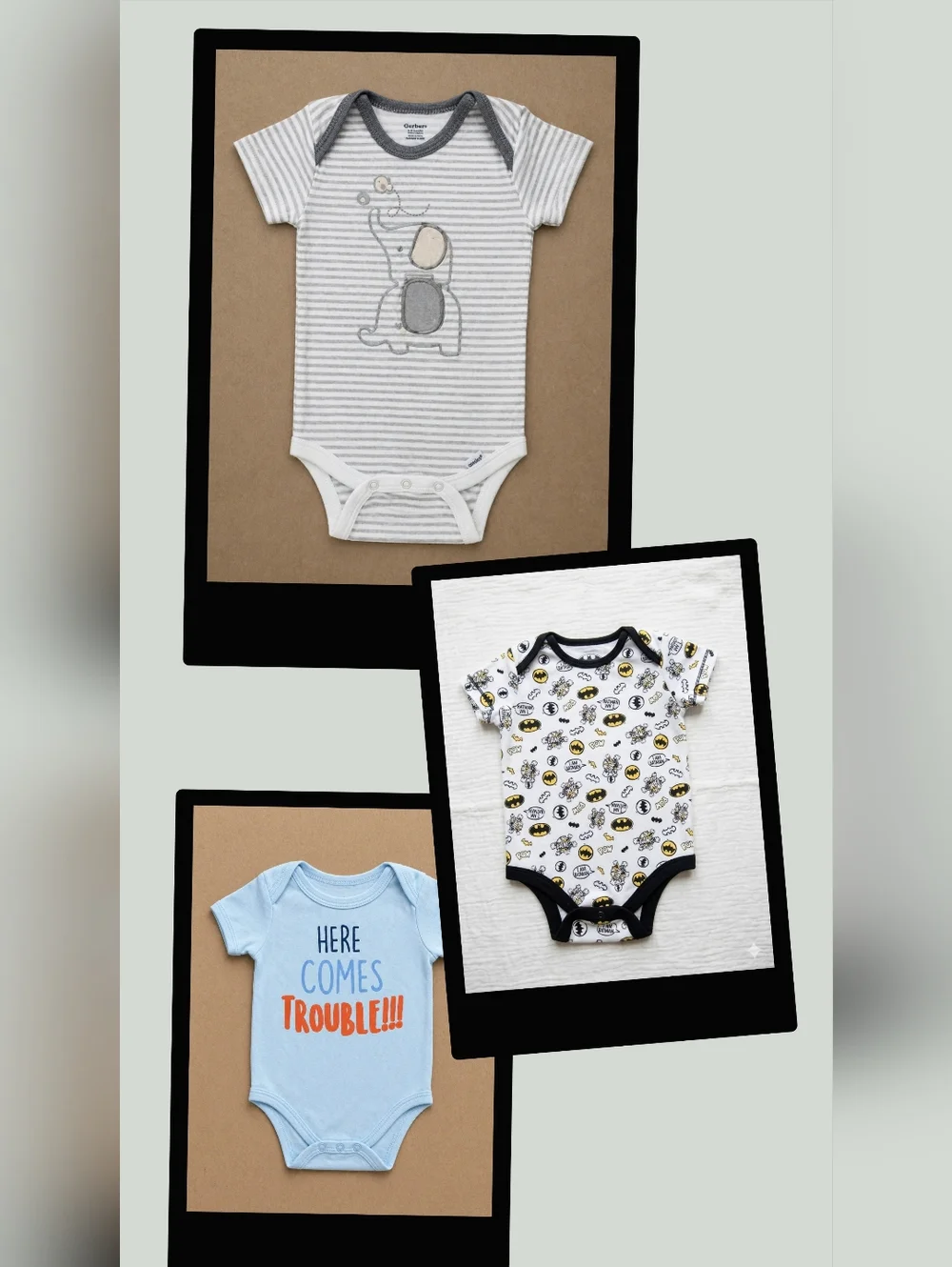 Bundle Of 3 - Elephant Stripes, Batman Graphic, & 